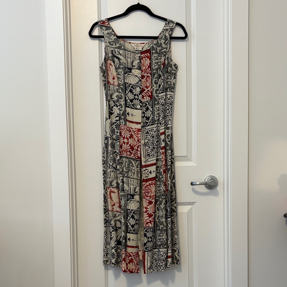 3 For $50| Nine to five Vintage Boho Maxi dress - Baroque Patchwork Print